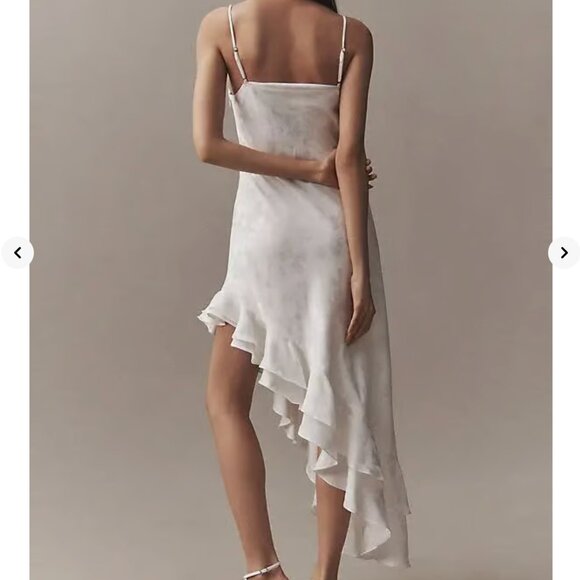 BHLDN Cowel Neck Asymmetrical Flounce Hem Dress - Picture 2 of 7